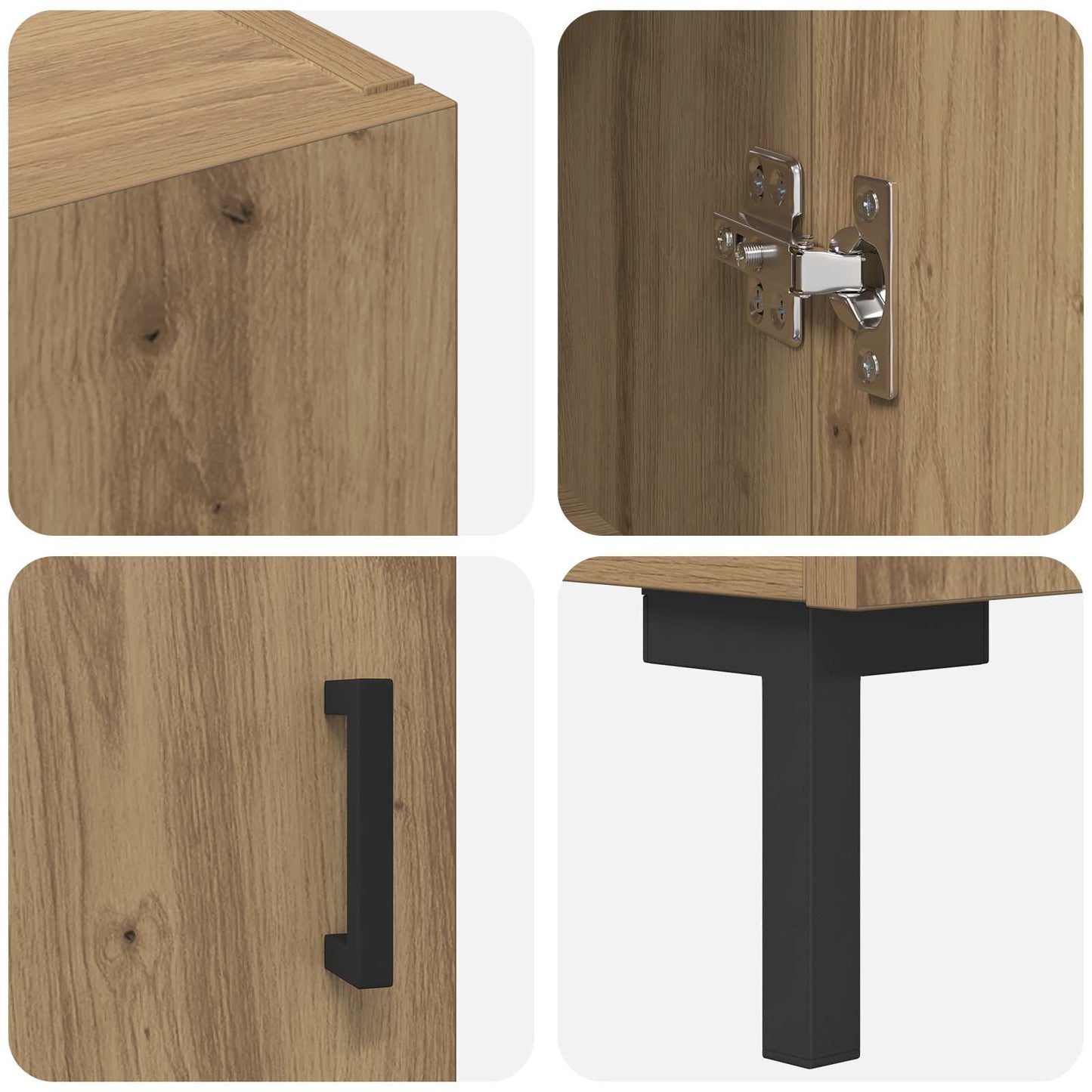 vidaXL Highboard Artisan Oak 69.5 x 34 x 180 cm Engineered Wood
