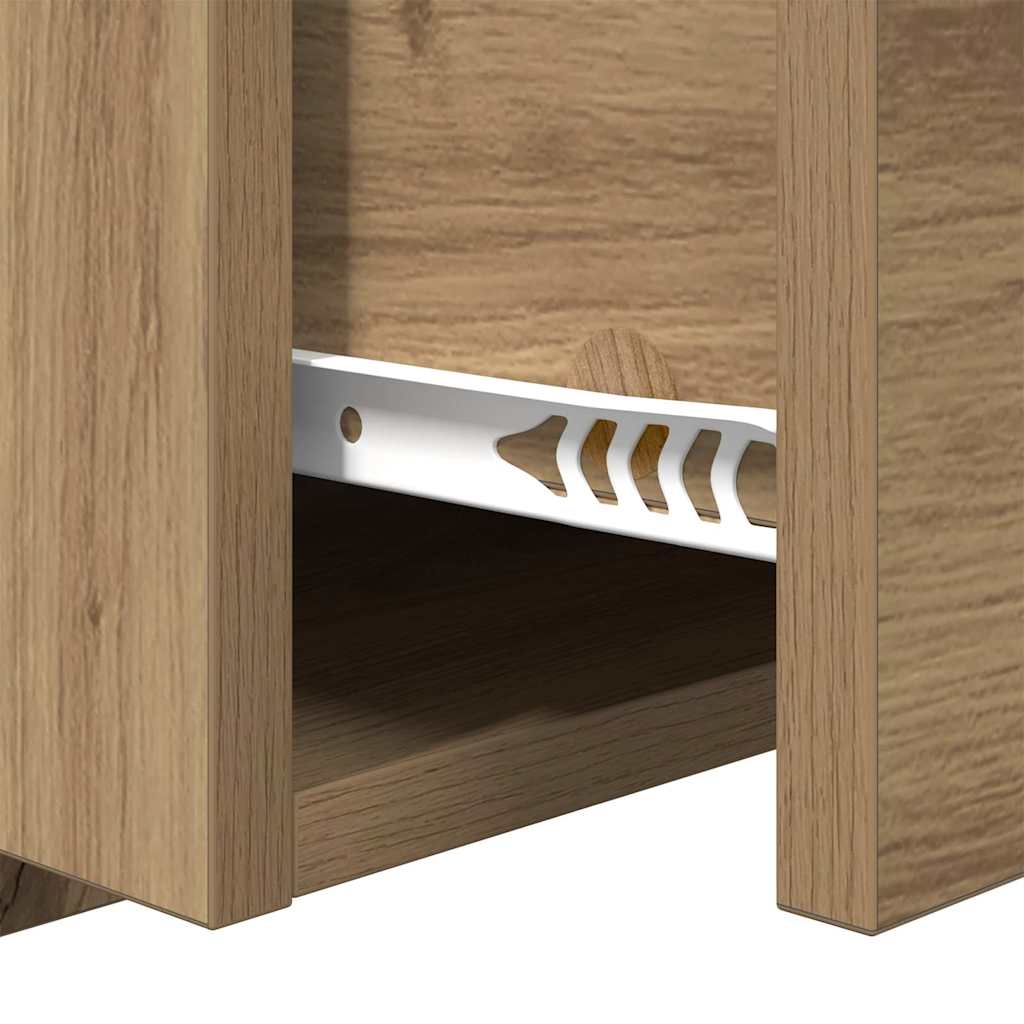 vidaXL Headboard With Cabinet 3 pcs Artisan Oak Engineered Wood