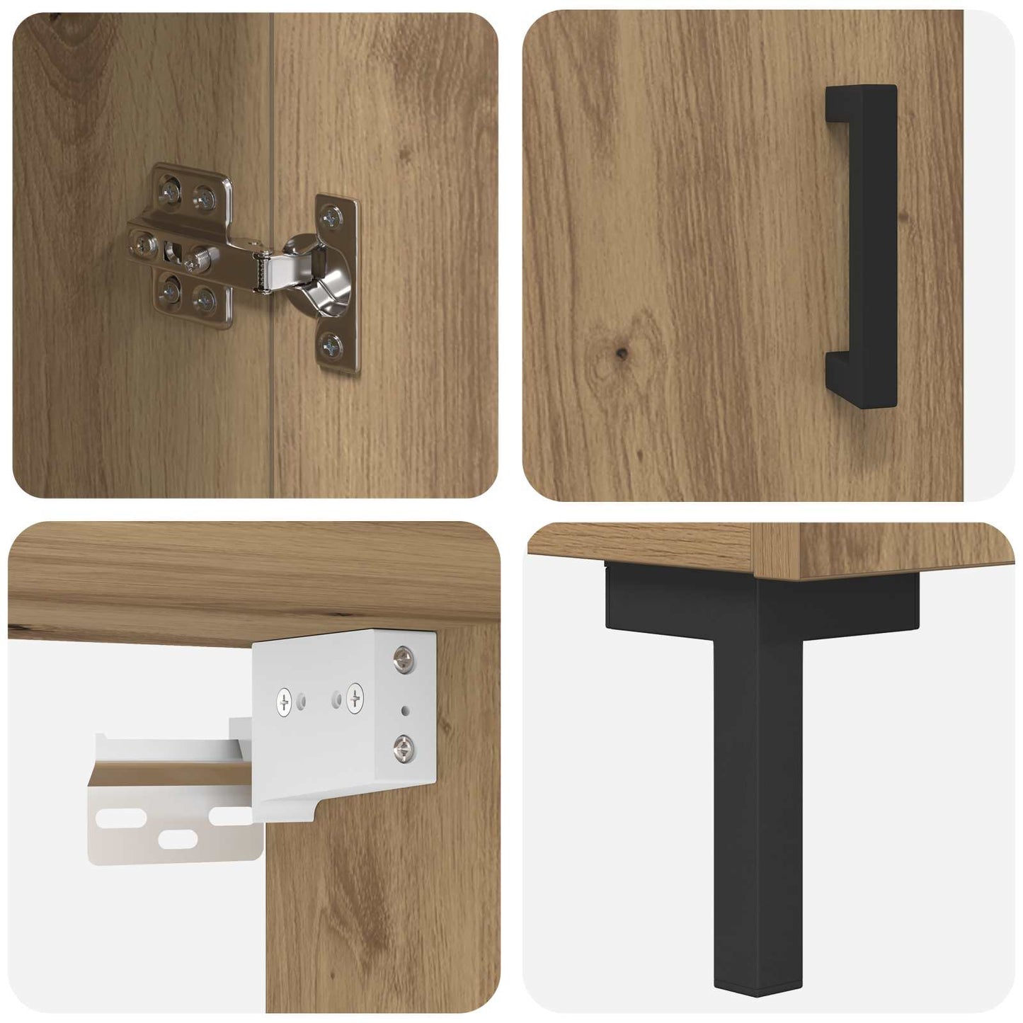 vidaXL Highboard Artisan Oak 69.5 x 34 x 180 cm Engineered Wood