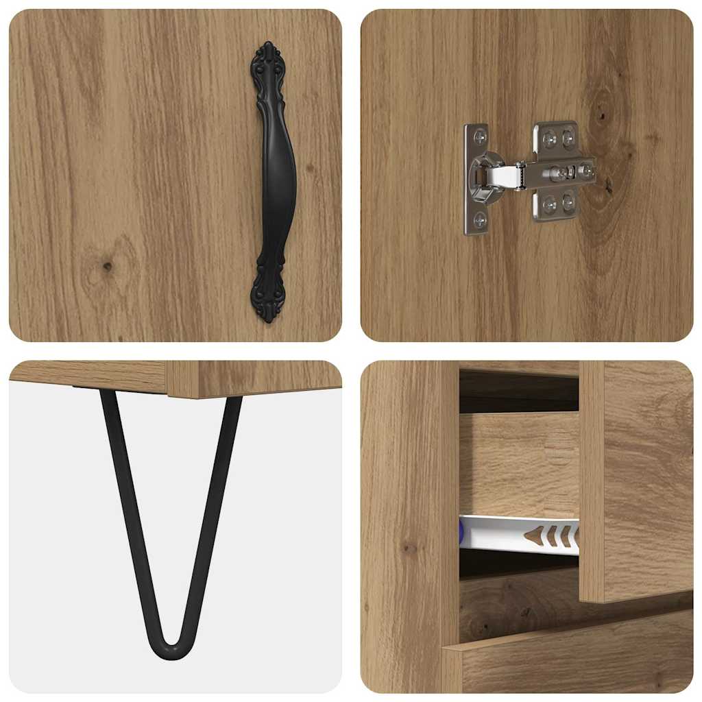vidaXL Highboard with Drawer 2 pcs Artisan Oak Engineered Wood