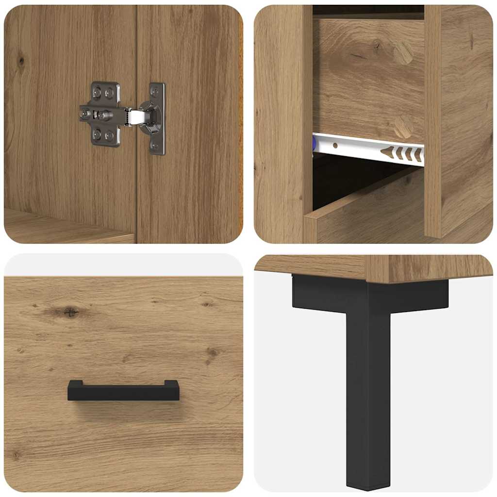vidaXL Highboard 2 pcs Artisan Oak 69.5 x 34 x 180 cm Engineered Wood