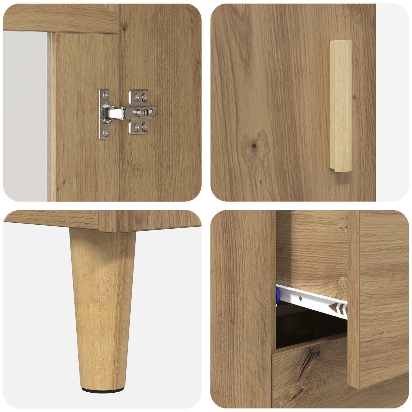 vidaXL Highboard Artisan Oak 69.5 x 34 x 180 cm Engineered Wood