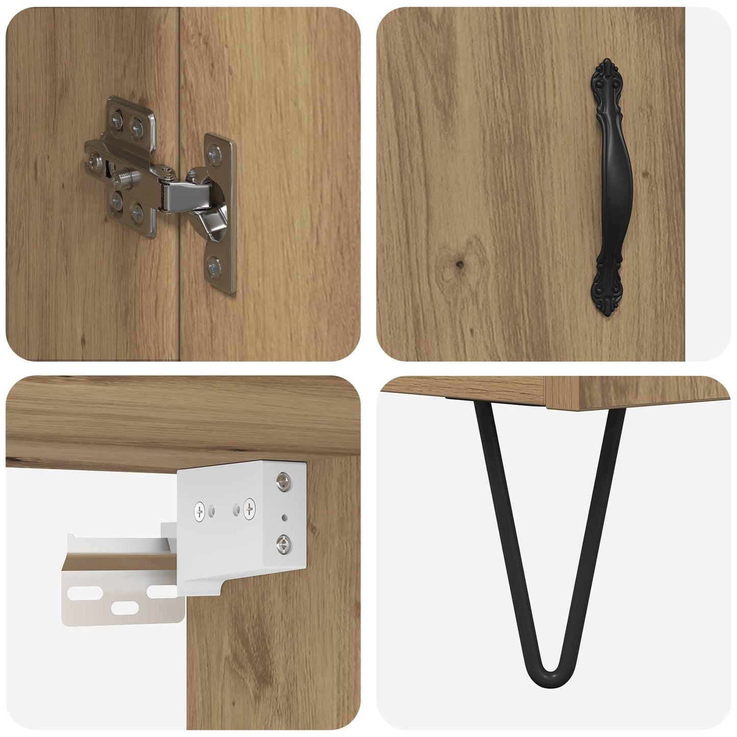 vidaXL Highboard Artisan Oak 69.5 x 34 x 180 cm Engineered Wood