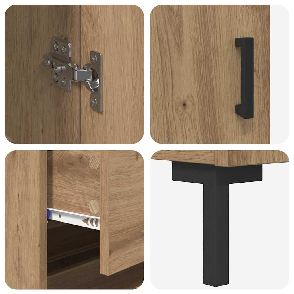 vidaXL Highboard 2 pcs Artisan Oak 69.5 x 34 x 180 cm Engineered Wood