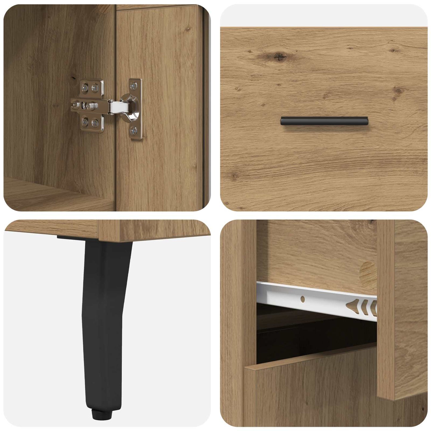 vidaXL Highboard with Drawer 2 pcs Artisan Oak Engineered Wood