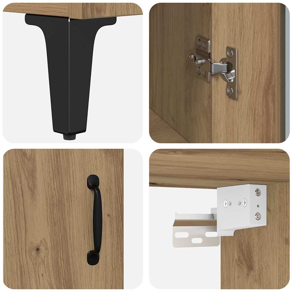 vidaXL Highboard Artisan Oak 69.5 x 34 x 180 cm Engineered Wood