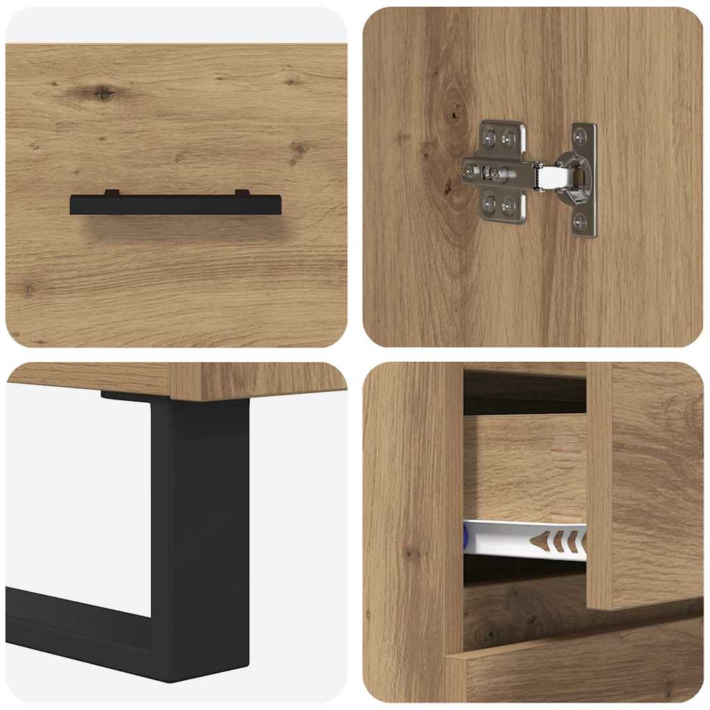 vidaXL Highboard with Drawer 2 pcs Artisan Oak Engineered Wood