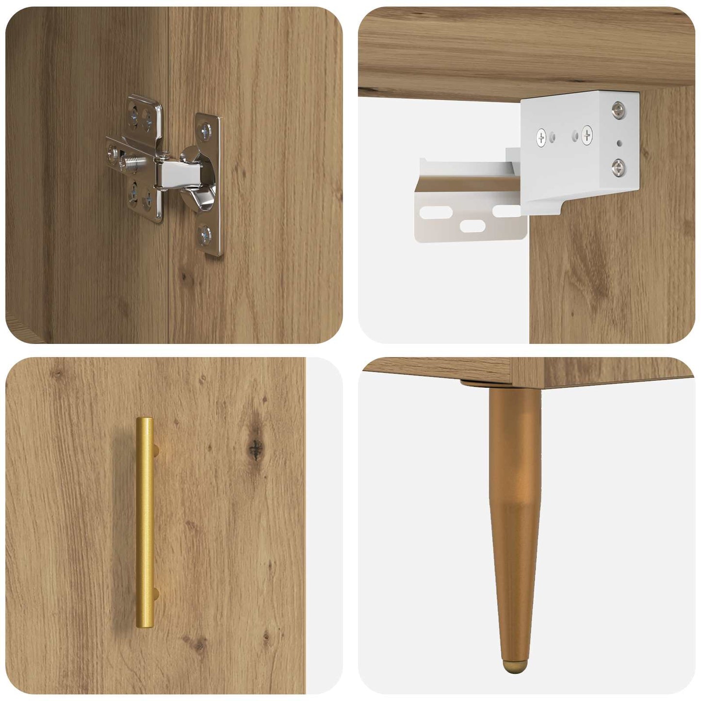 vidaXL Highboard Artisan Oak 69.5 x 34 x 180 cm Engineered Wood