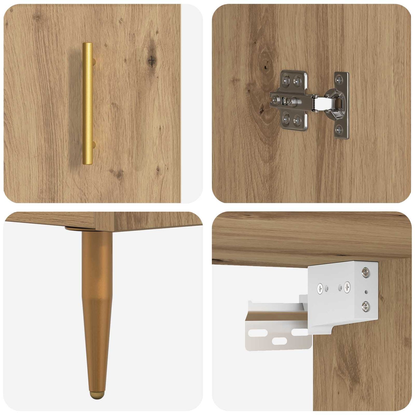 vidaXL Highboard Artisan Oak 69.5 x 34 x 180 cm Engineered Wood