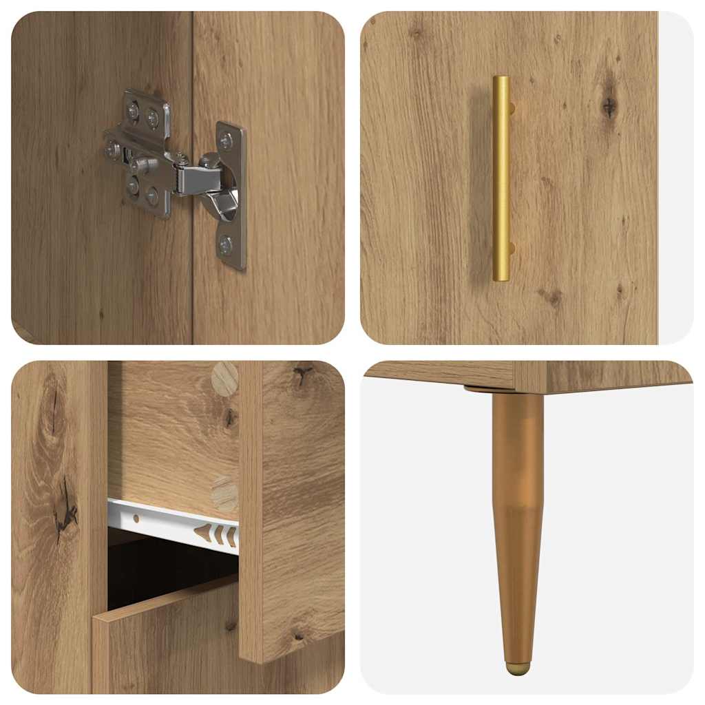 vidaXL Highboard with Drawer 2 pcs Artisan Oak Engineered Wood