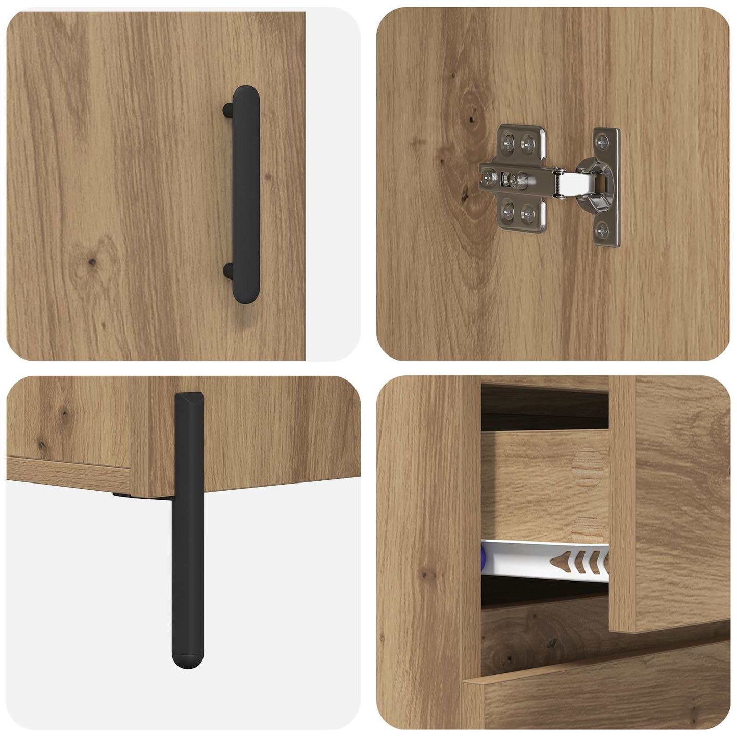 vidaXL Highboard Artisan Oak 69.5 x 32.5 x 180 cm Engineered Wood