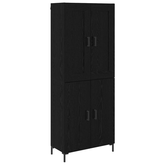 vidaXL Highboard 2 pcs Black Oak 69.5 x 34 x 180 cm Engineered Wood