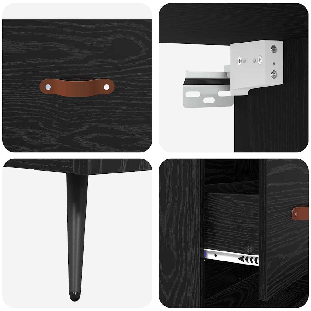 vidaXL Highboard Black oak 69.5 x 34 x 180 cm Engineered Wood