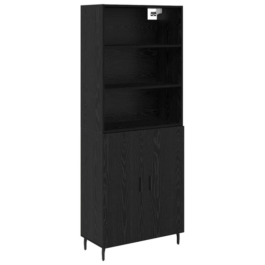 vidaXL Highboard Black Oak 69.5 x 34 x 180 cm