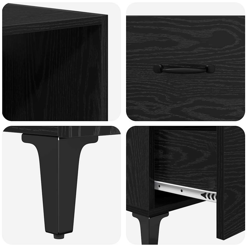 vidaXL Highboard Black Oak 69.5 x 34 x 180 cm Engineered Wood