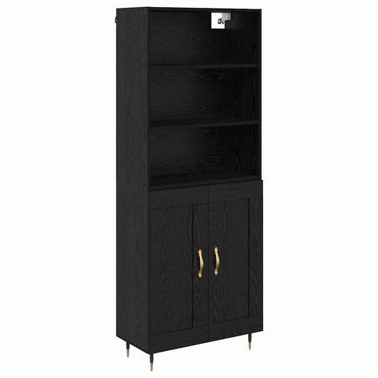 vidaXL Highboard Black oak 69.5 x 34 x 180 cm Engineered Wood