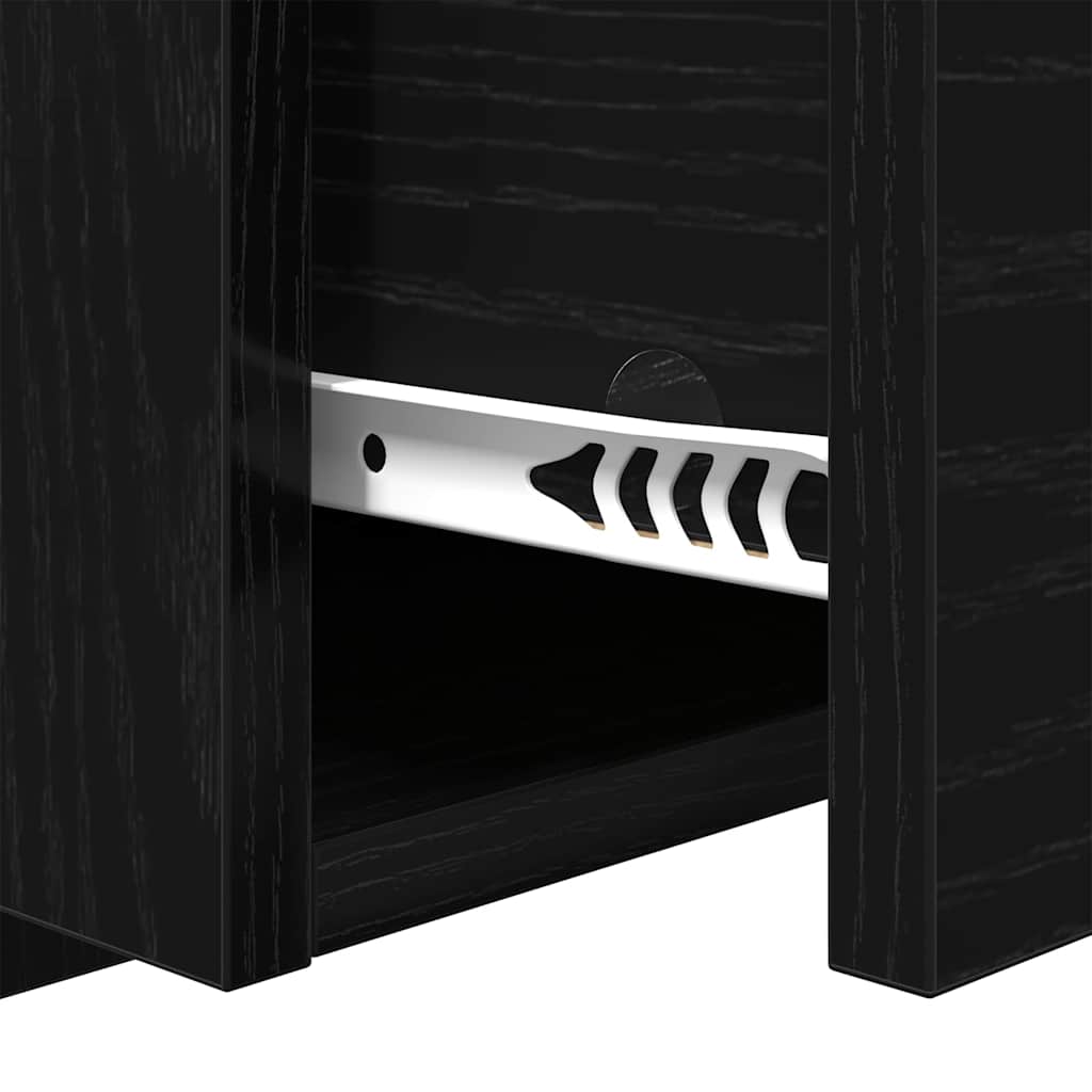 vidaXL Headboard with Cabinet 3 pcs Black Oak Engineered Wood