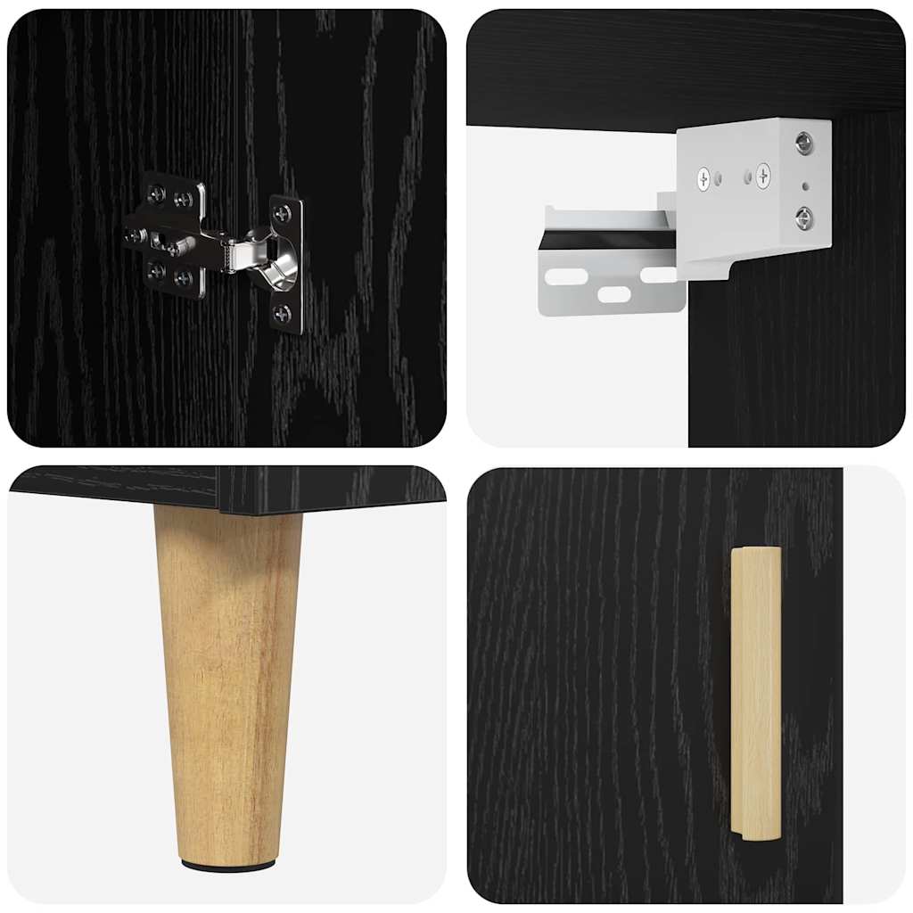 vidaXL Highboard Black Oak 69.5 x 34 x 180 cm