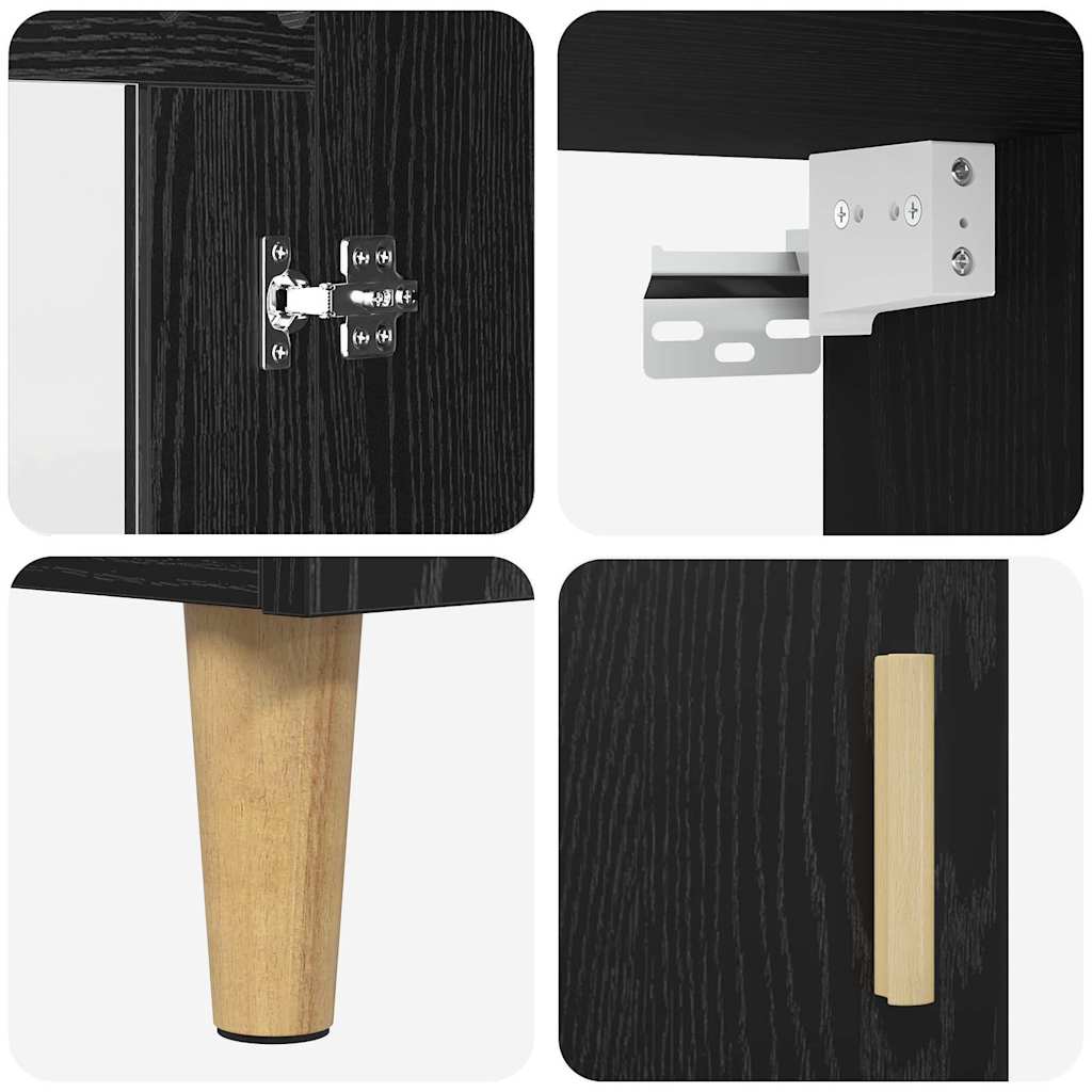 vidaXL Highboard Black Oak 69.5 x 34 x 180 cm Engineered Wood