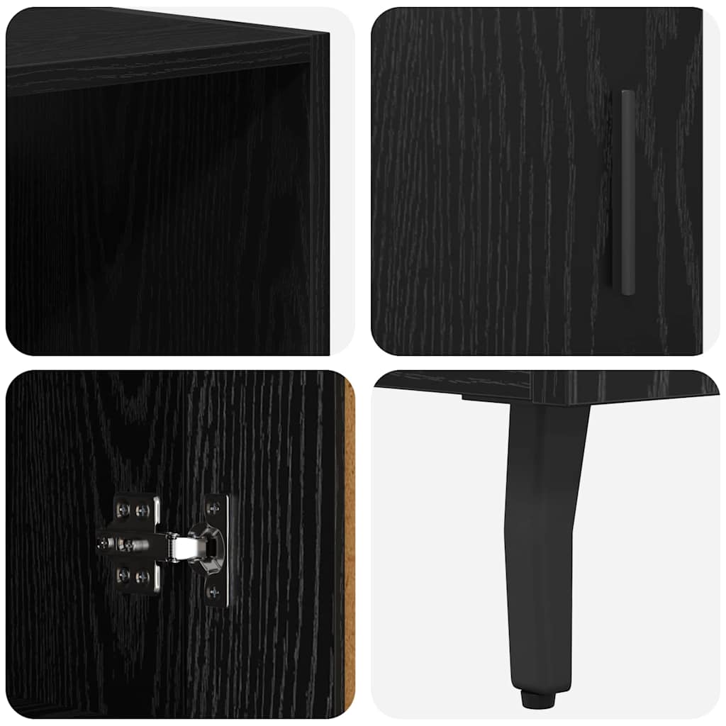 vidaXL Highboard Black Oak 69.5 x 34 x 180 cm