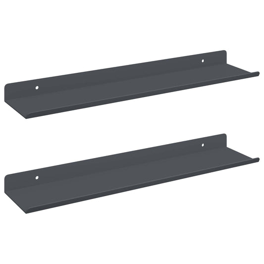vidaXL Floating Shelf 2 pcs Anthracite 40 x 8.5 x 2.5 cm Steel