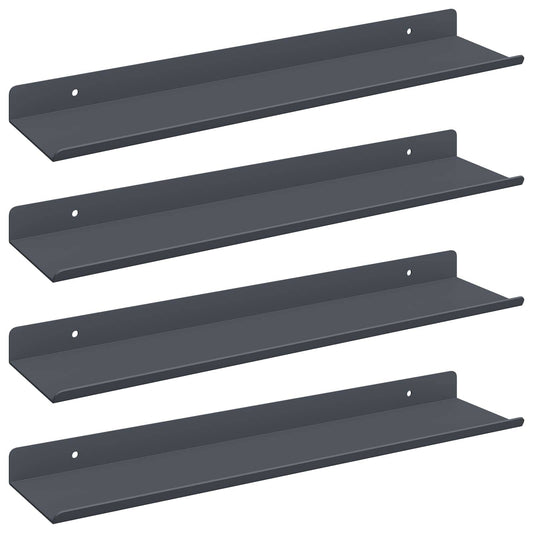 vidaXL Floating Shelf 4 pcs Anthracite 40 x 8.5 x 2.5 cm Steel
