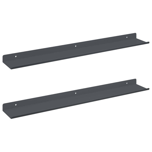 vidaXL Floating Shelf 2 pcs Anthracite 60 x 8.5 x 2.5 cm Steel