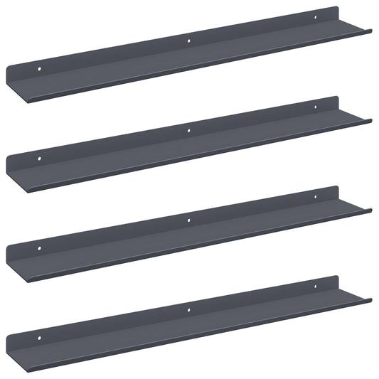 vidaXL Floating Shelf 4 pcs Anthracite 60 x 8.5 x 2.5 cm Steel