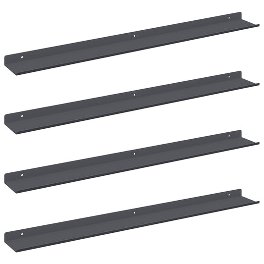 vidaXL Floating Shelf 4 pcs Anthracite 80 x 9 x 2.5 cm Steel