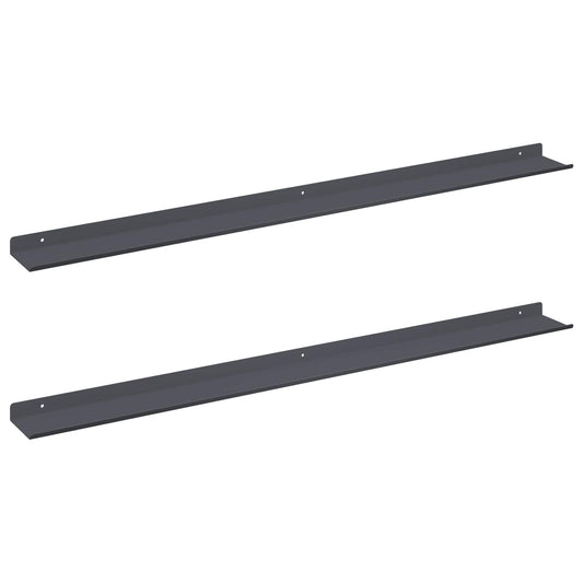 vidaXL Floating Shelf 2 pcs Anthracite 100 x 9 x 2.5 cm Steel