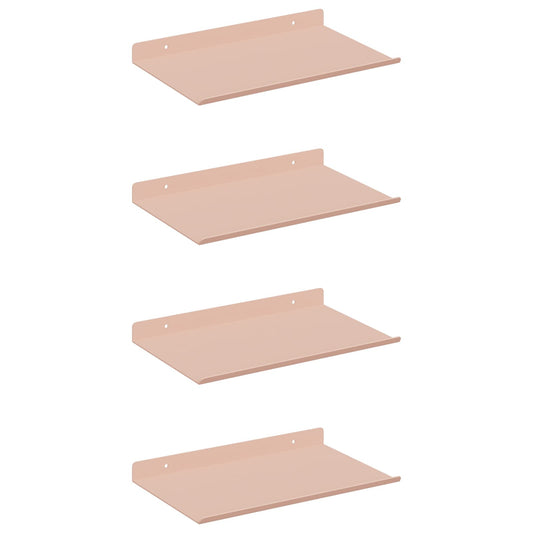 vidaXL Floating Shelf Wall-mounted 4 pcs Pink 30 x 18 x 2.5 cm Steel