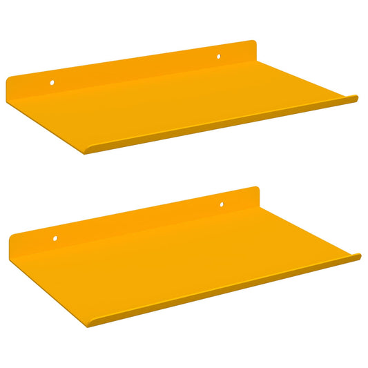 vidaXL Floating Shelf 2 pcs Mustard Yellow 30 x 18 x 2.5 cm Steel