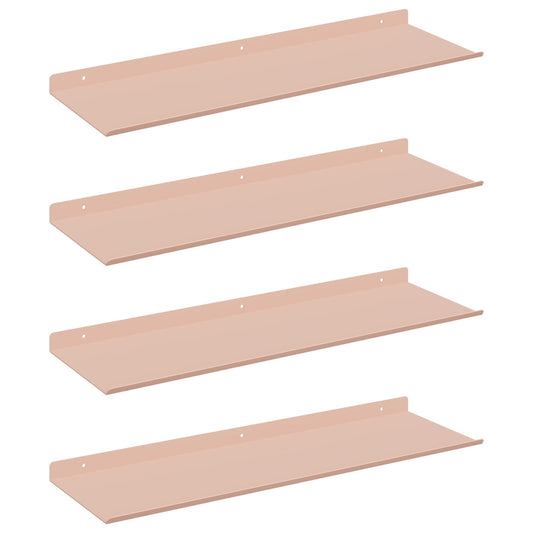vidaXL Floating Shelf Wall-mounted 4 pcs Pink 60 x 18 x 2.5 cm Steel