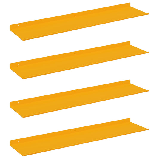 vidaXL Floating Shelf 4 pcs Mustard Yellow 80 x 18 x 2.5 cm Steel