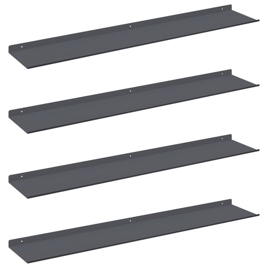 vidaXL Floating Shelf 4 pcs Anthracite 100 x 18 x 2.5 cm Steel