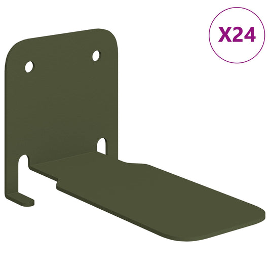 vidaXL Floating Shelf with Shelf 24 pcs Olive Green 6 x 10.8 x 6.6 cm