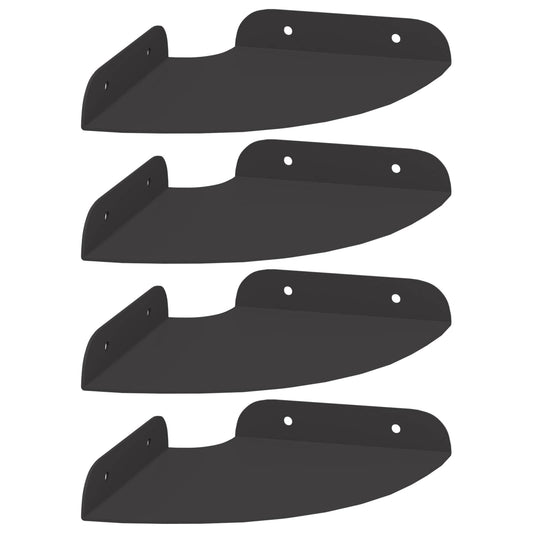 vidaXL Floating Shelf with Shelf 4 pcs Black 15 x 15 x 2 cm