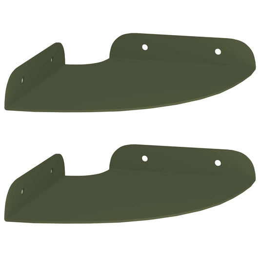 vidaXL Floating Shelf with Shelf 2 pcs Olive Green 15 x 15 x 2 cm
