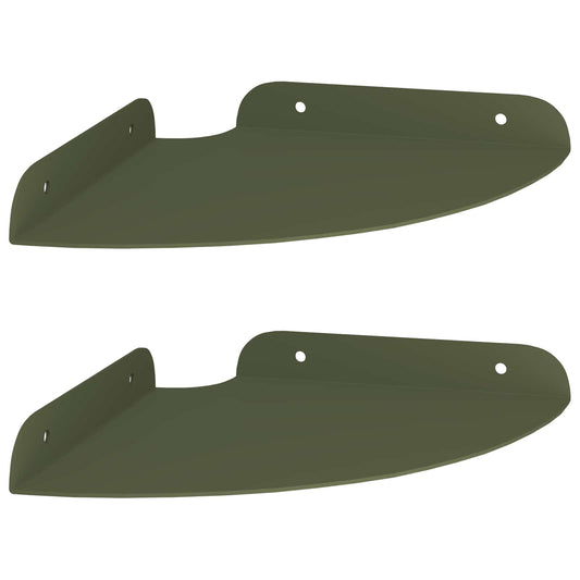 vidaXL Floating Shelf with Shelf 2 pcs Olive Green 18 x 18 x 2 cm