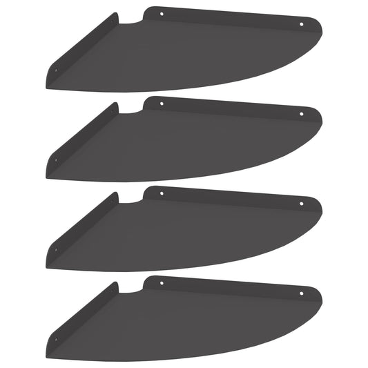 vidaXL Floating Shelf with Shelf 4 pcs Black 30 x 30 x 2 cm