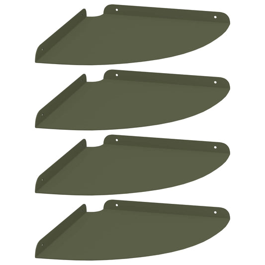 vidaXL Floating Shelf with Shelf 4 pcs Olive green 30 x 30 x 2 cm