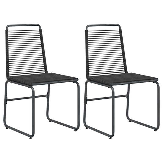 vidaXL Garden Chairs 2 pcs Black Rattan