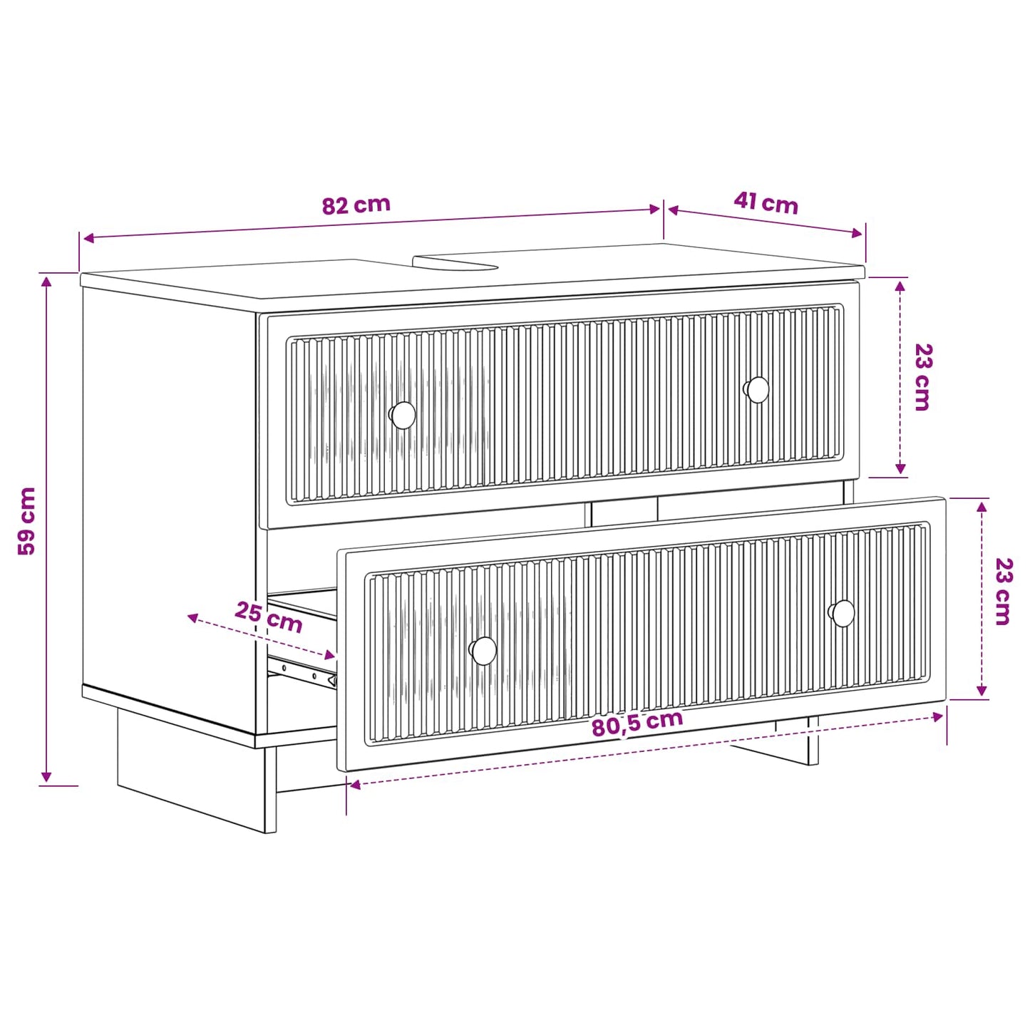 vidaXL Bathroom Sink Cabinet EDE Sonoma Oak 82 x 41x 59 cm