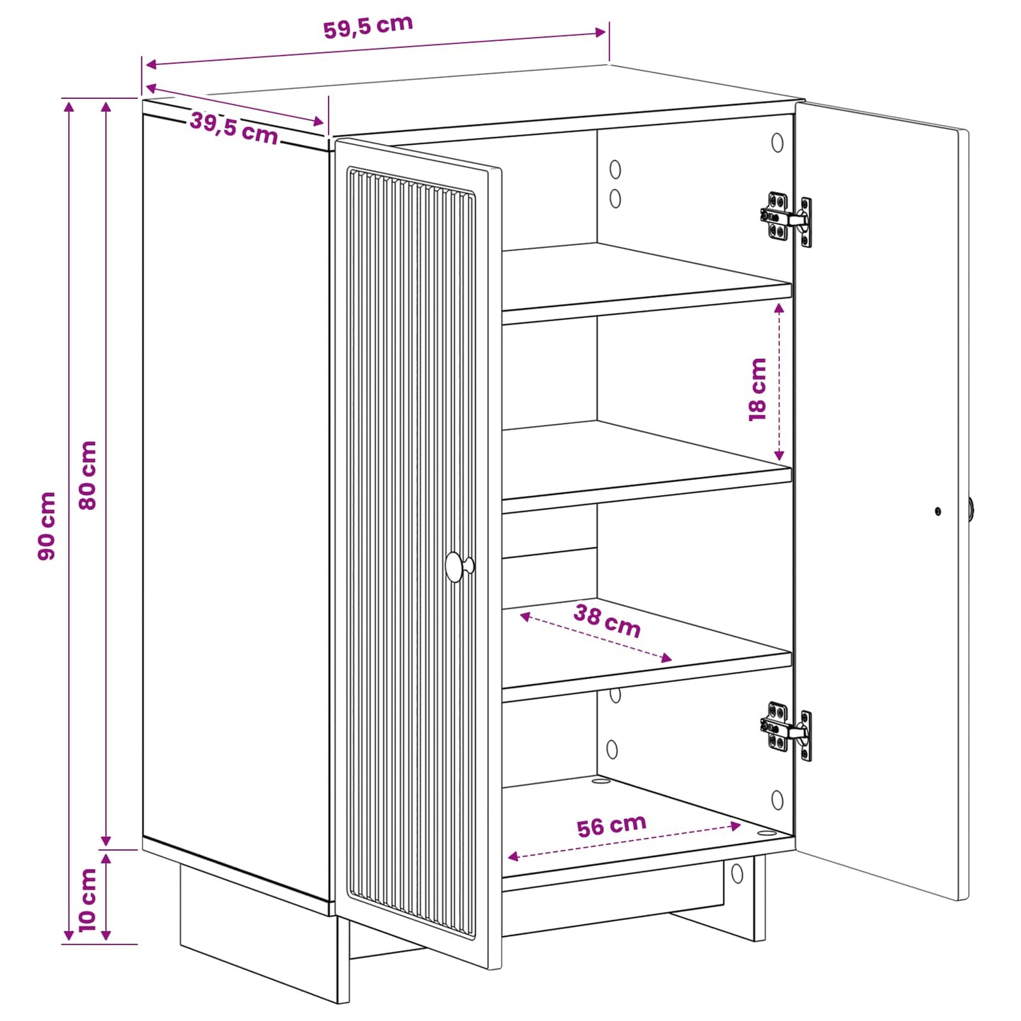 vidaXL Shoe Cabinet EDE 59.5 x 39.5 x 90 cm Engineered Wood White