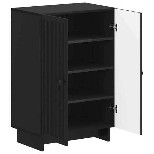 vidaXL Shoe Cabinet EDE 59.5 x 39.5 x 90 cm Engineered Wood Black