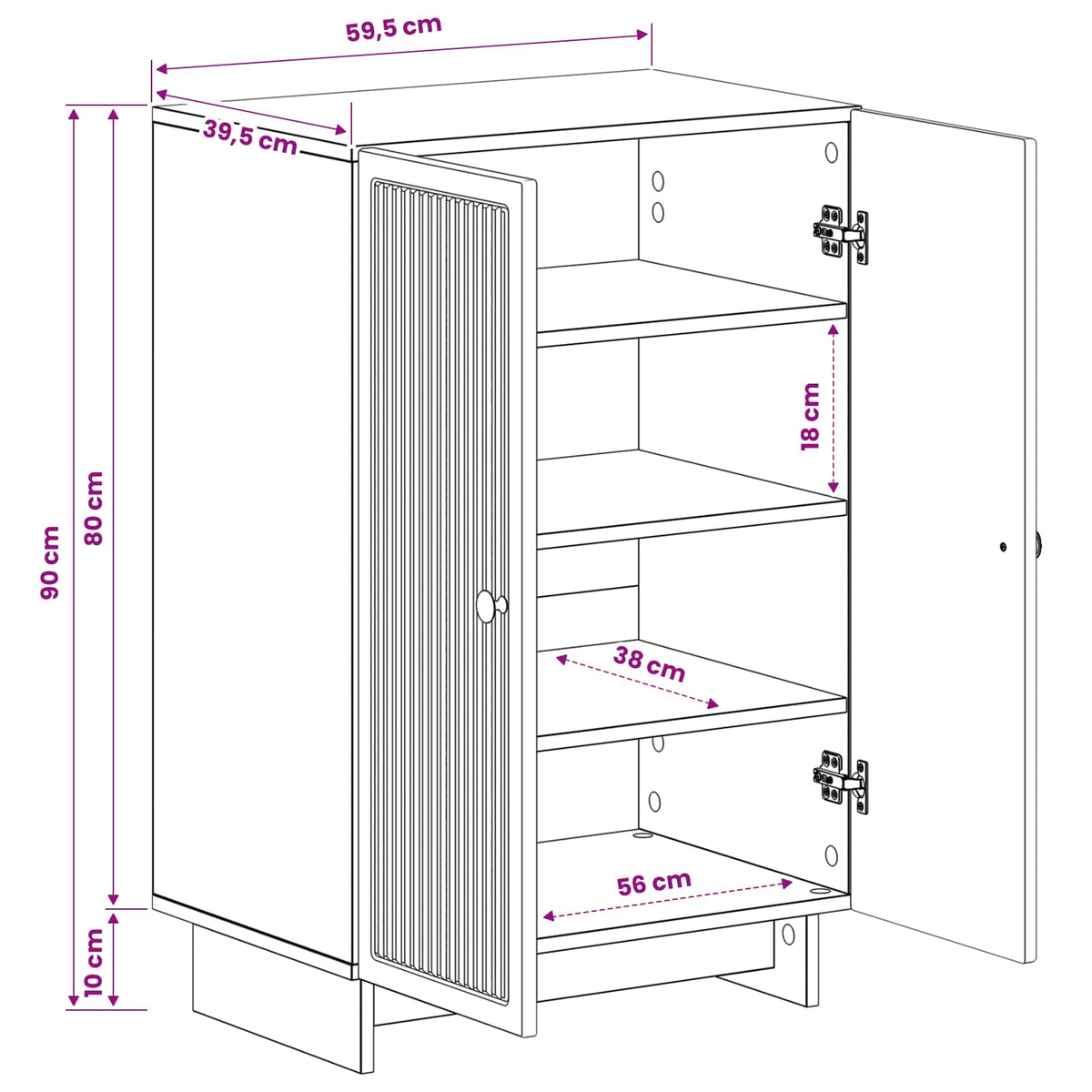 vidaXL Shoe Cabinet EDE 59.5 x 39.5 x 90 cm Engineered Wood Sonoma Oak