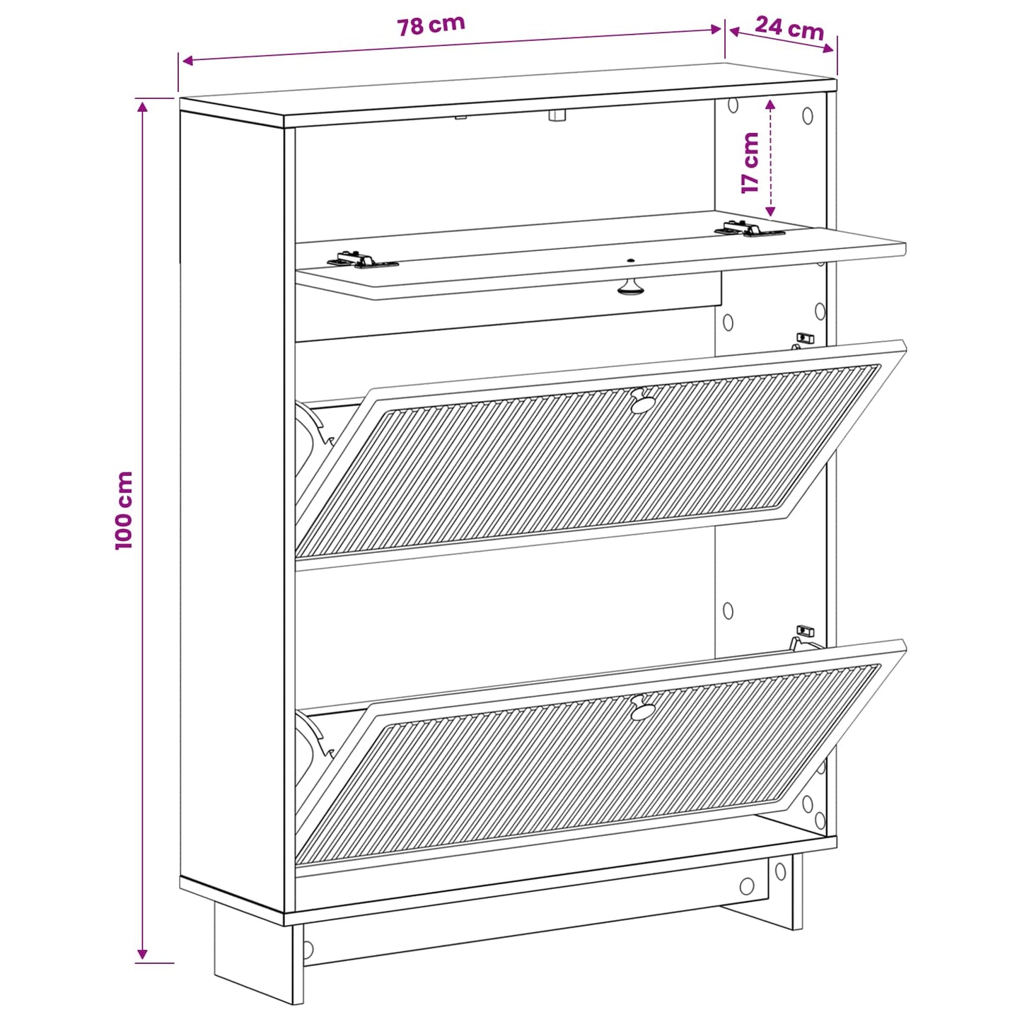 vidaXL Shoe Cabinet EDE 78 x 24 x 103 cm Engineered Wood Sonoma Oak