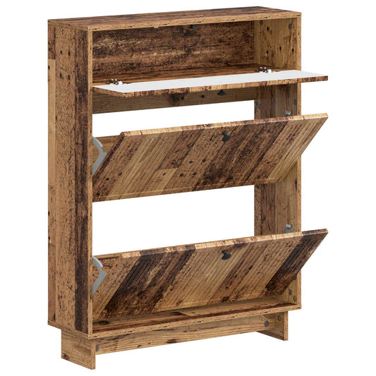 vidaXL Shoe Cabinet EDE 78 x 24 x 103 cm Engineered Wood Old Wood