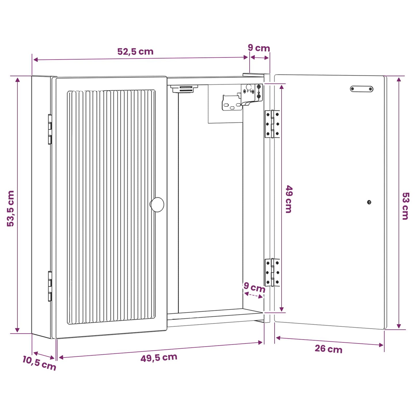 vidaXL Dartboard Cabinet EDE Smoked Oak 52.5 x 10.5 x 53.5 cm