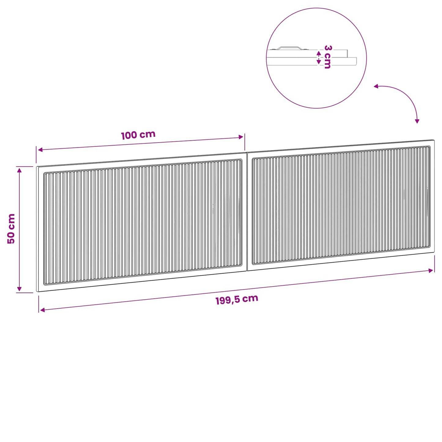 vidaXL Wall-Mounted Headboard EDE White Engineered Wood